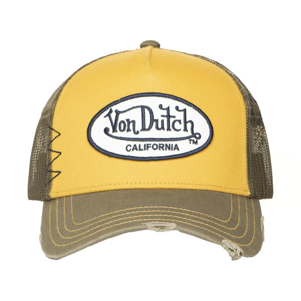 Von Dutch Trucker mesh cap khaki/yellow