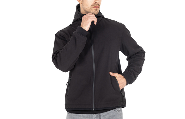 JOHN DOE HETTEJAKKE. XTM Hoodie V3 Softshell Rip Stop Black.