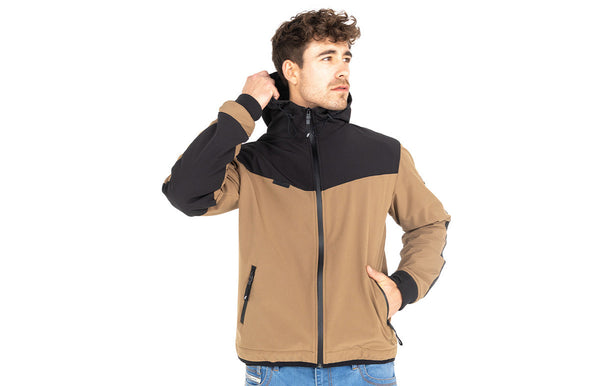 JOHN DOE HETTEJAKKE. XTM Hoodie V3 Softshell Rip Stop Desert/Black.
