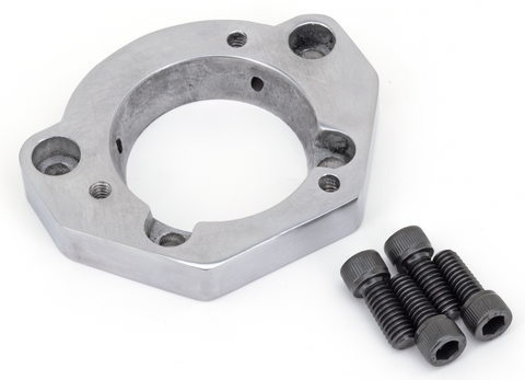 Aluminum adapter to fit a Keihin CV style air cleaner on a SU Eliminator II carburetor