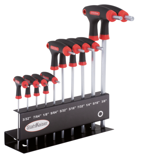 Stahlkaiser 10-piece inch size T-Handle Allen key set.