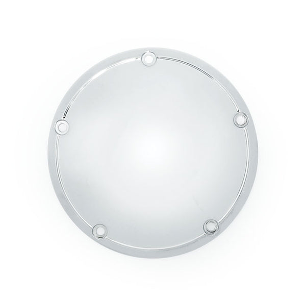 DERBY COVER, DOMED STEPPED. CHROME. 99-17 TWIN CAM.