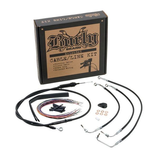 BURLY CONTROL CABLE, WIRE AND LINE KITS.FLHT, FLHX. ABS BRAKES. Black kit uses stock brakelines.	2008-2013.