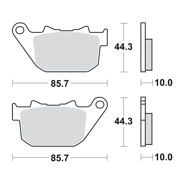 SBS BRAKE PADS STREET EXCEL SINTERED. Bak XL sportster 04-13.