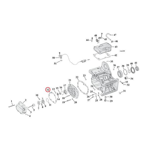 JAMES, GASKET TRANSMISSION END COVER. 5 trinns girkasse 87-06.