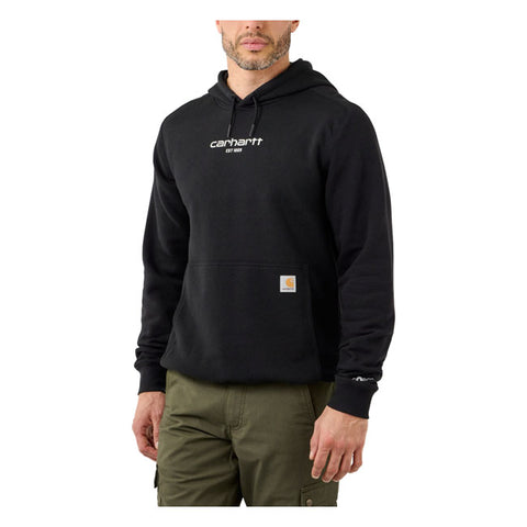 CARHARTT LOGO GRAPHIC SWEAT HOODIE BLACK