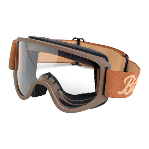 BILTWELL MOTO 2.0 SCRIPT GOGGLES CHOCOLATE