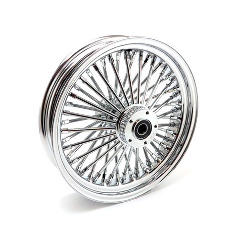 MCS RADIAL 48 FAT SPOKE REAR WHEEL 3.50 X 16. Svart eller krom.
