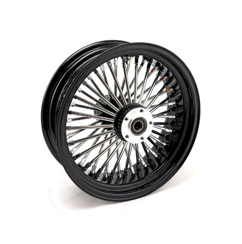 MCS RADIAL 48 FAT SPOKE REAR WHEEL 5.50 X 16. Svart eller krom.