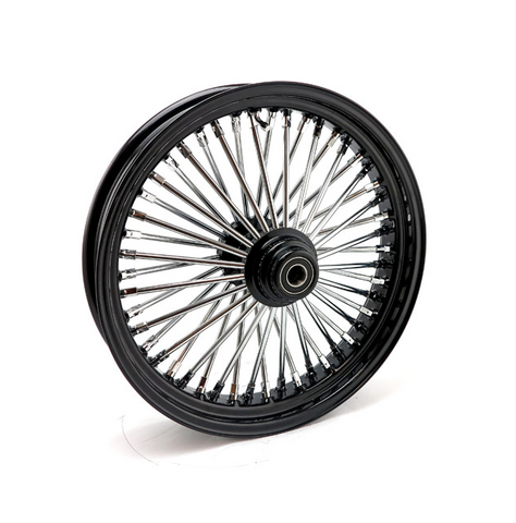 MCS RADIAL 48 FAT SPOKE FRONT WHEEL 3.50 X 18. Svart.