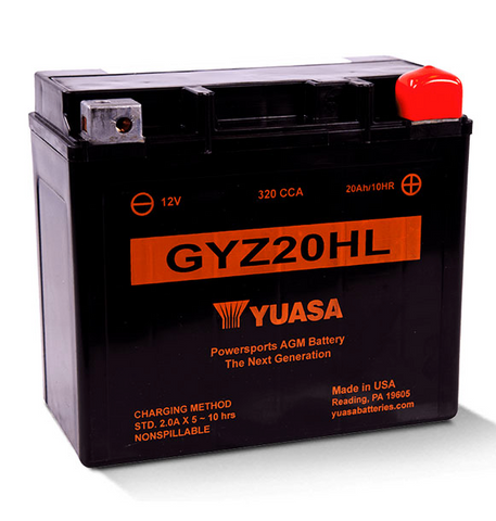 YUASA, GYZ SERIES AGM BATTERY GYZ20HL. Div HD-Buell.