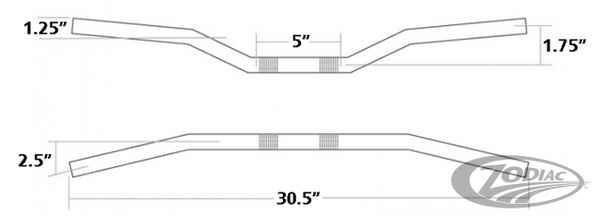 Biltwell Tracker styre.  82-21 H-D mech. or e-throttle (excl. 88-11 Springers) with 1" I.D. risers